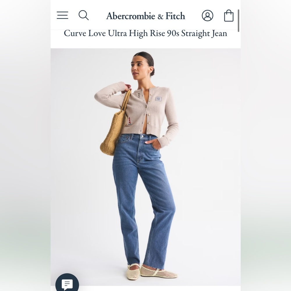 Abercrombie & Fitch Curve Love Ultra High Rise 90s Straight Jean